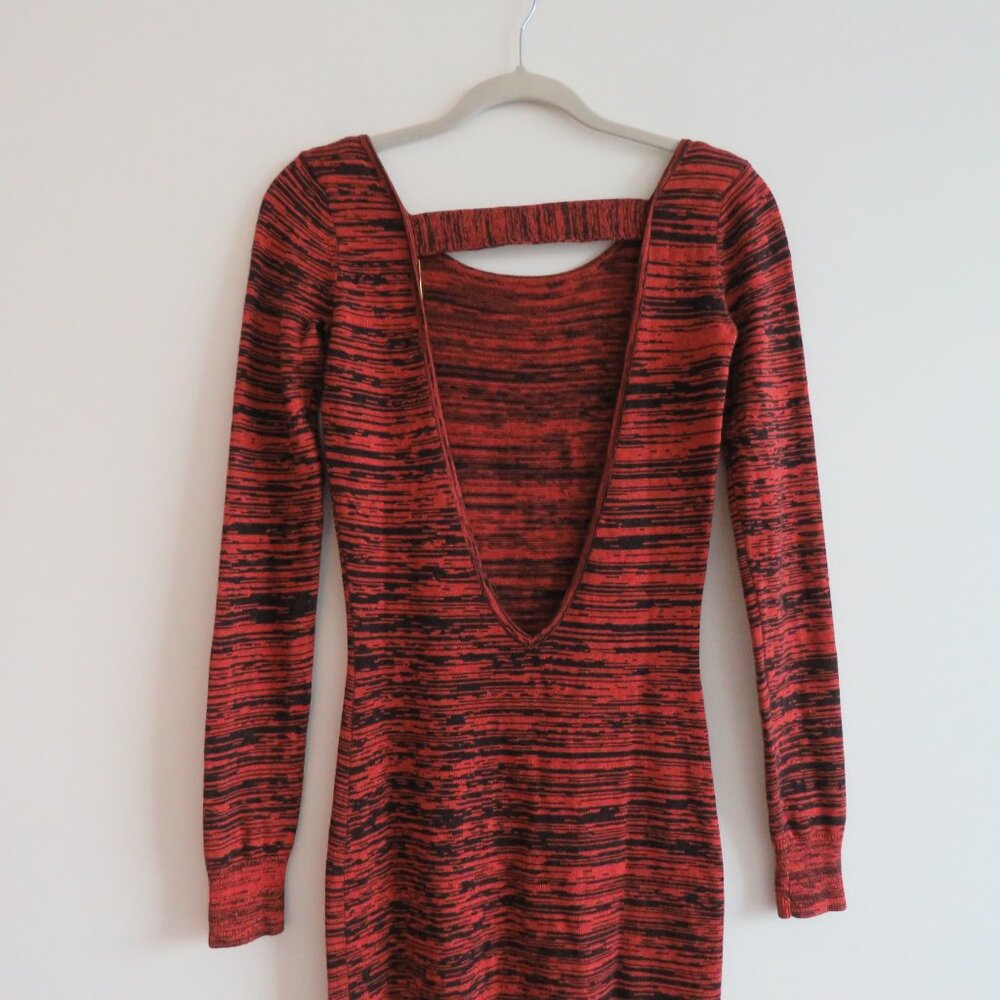 REBECCA MINKOFF Silk Cashmere Open Back Essef Sweater Dress Burnt Orange Size S - Picture 10 of 16